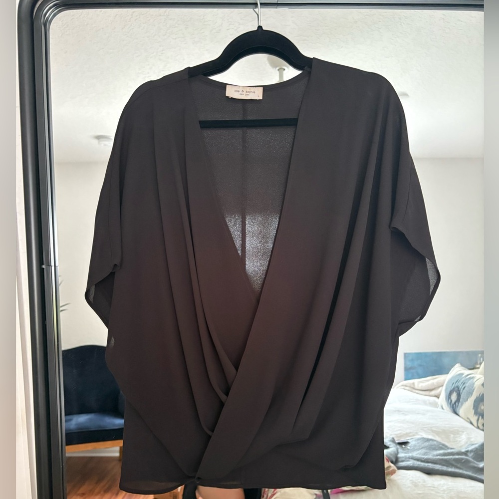 Lola & Sophie Sheer Black Top